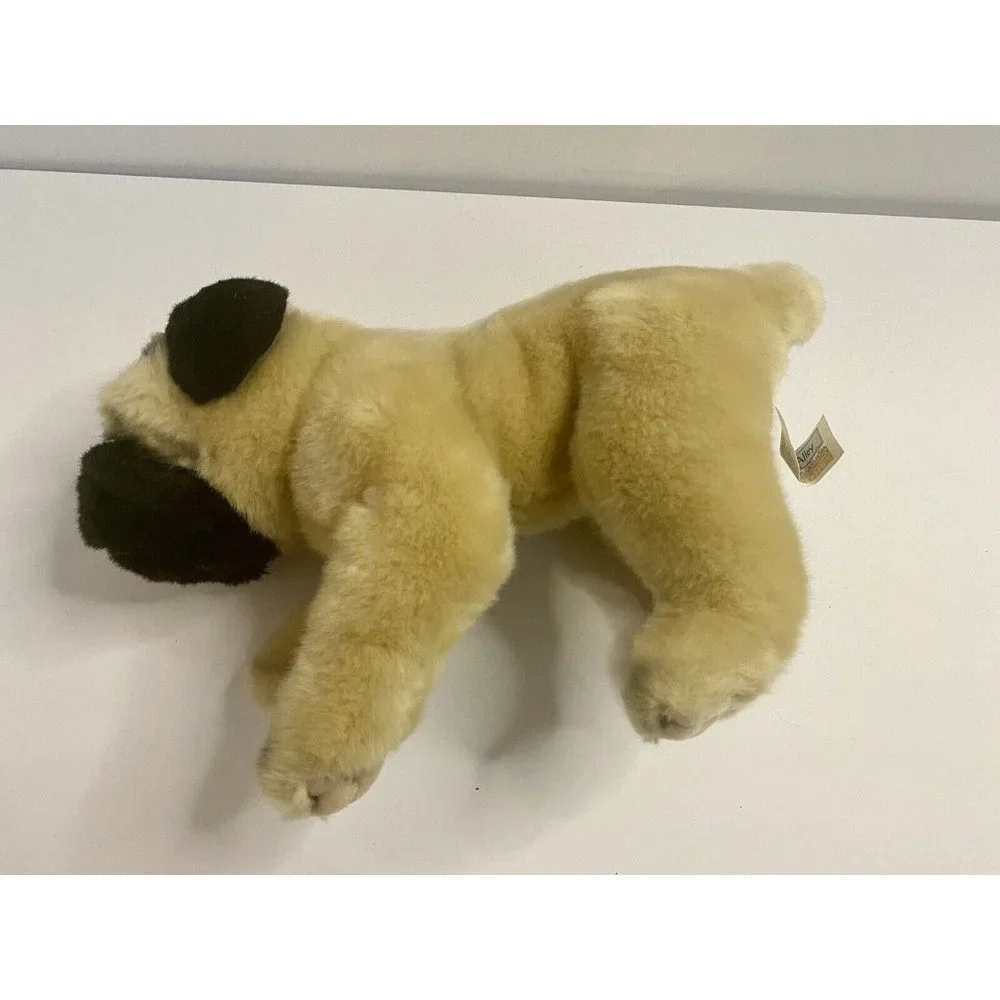 Animal Alley Realistic Tan Black Pug Dog Plush 11” Toys R Us‎ Stuffed Animal